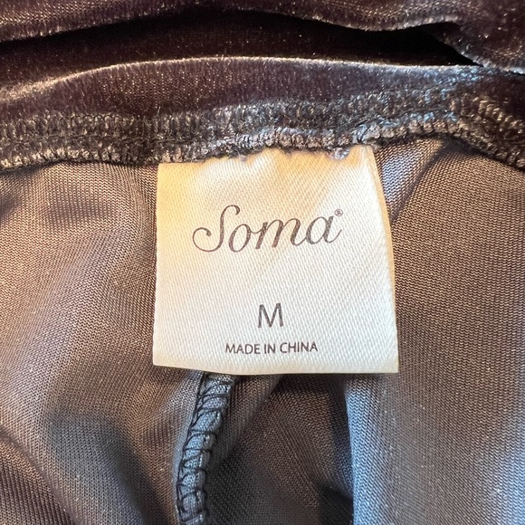 Soma Velour/Velvet Wide Leg Loungewear/Pajama Pants with Pockets - Size Medium - Picture 7 of 11